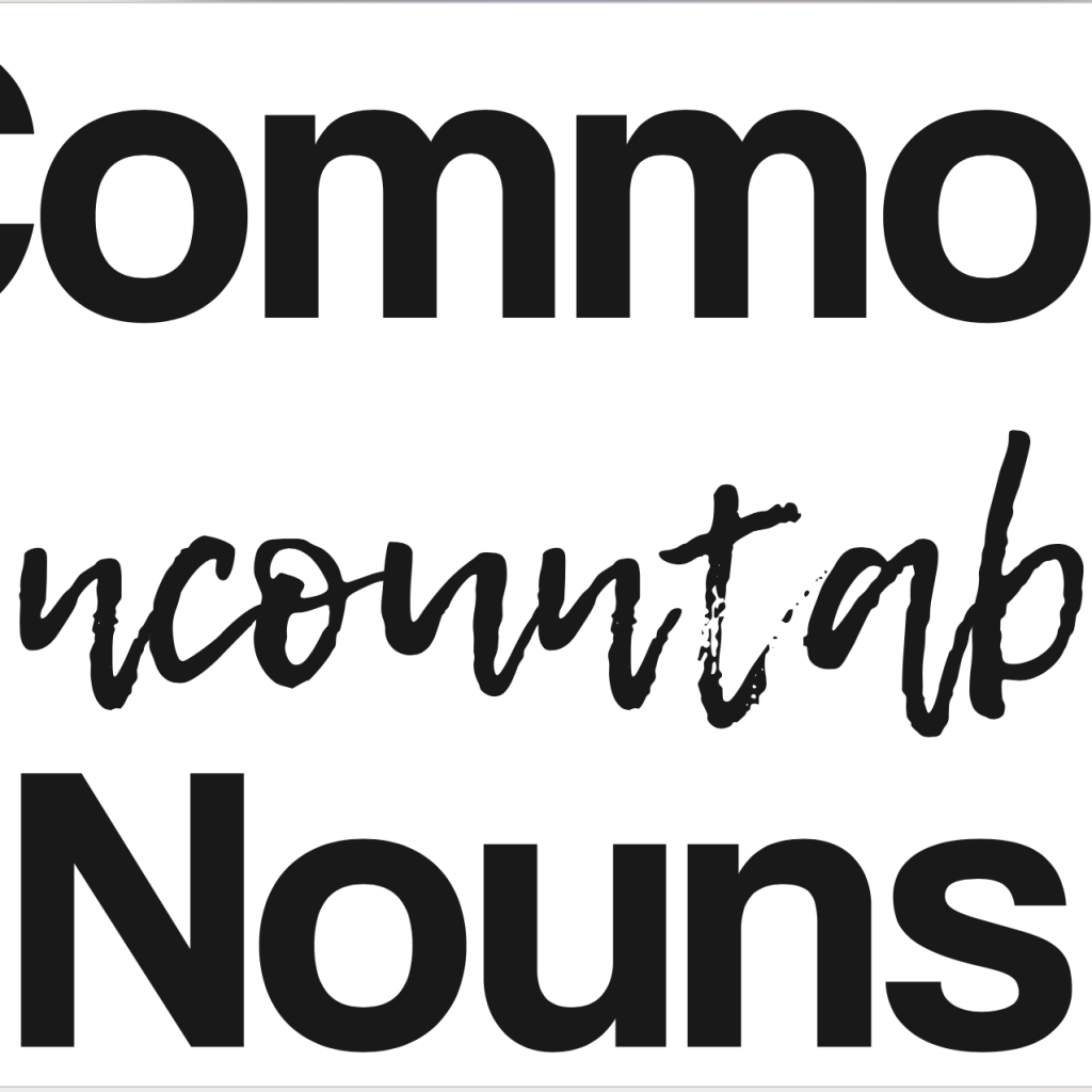 Download Of The Month: Uncountable Nouns Poster
